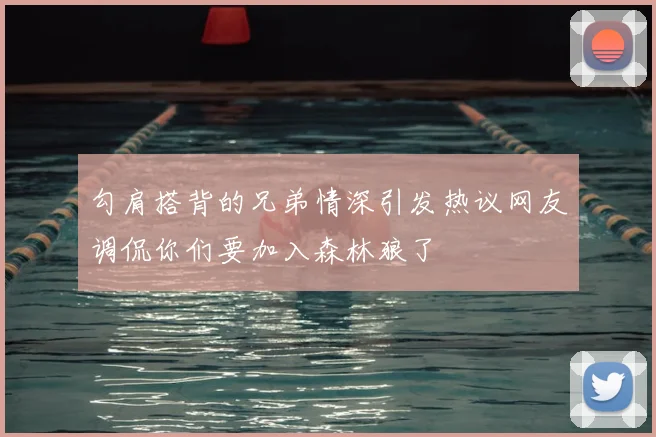 勾肩搭背的兄弟情深引发热议网友调侃你们要加入森林狼了